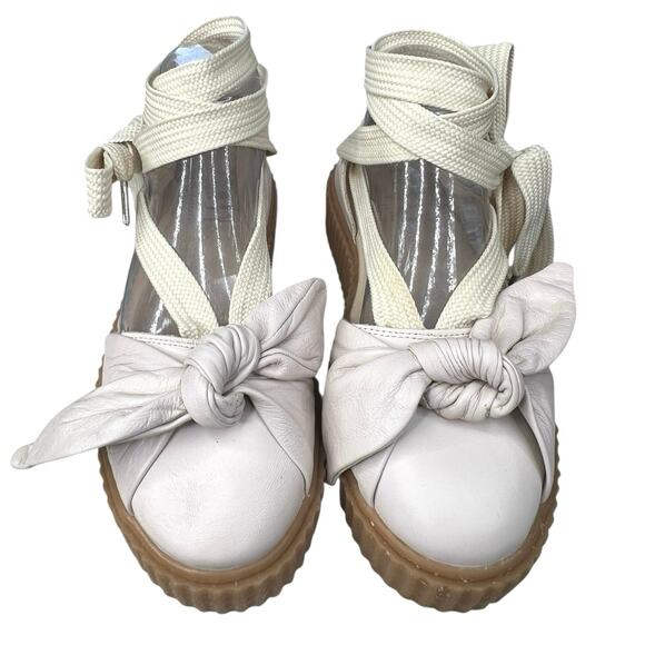 Fenty X Puma Women’s Bow Creeper Pink Cream Ankle Strap Espadrille Sandal Size 9 - Picture 7 of 11